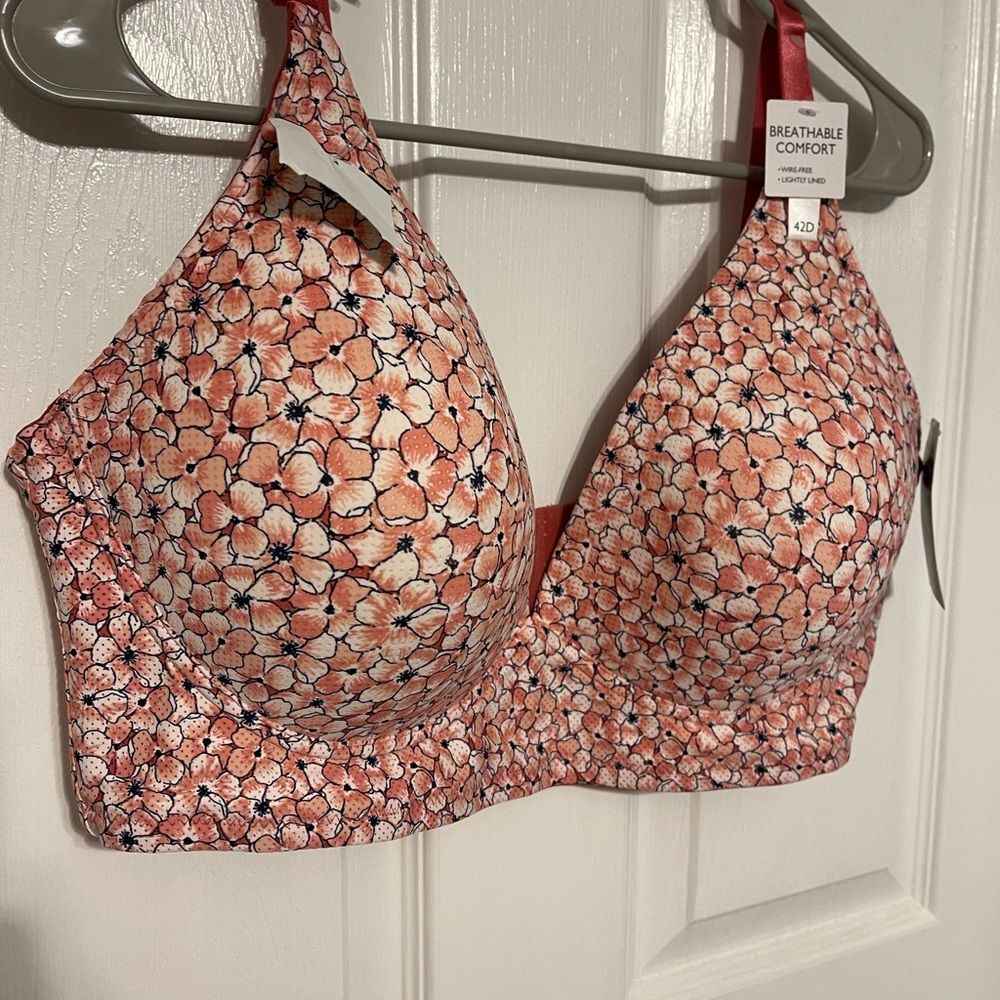 Laura Ashley Coral Floral Bra G59